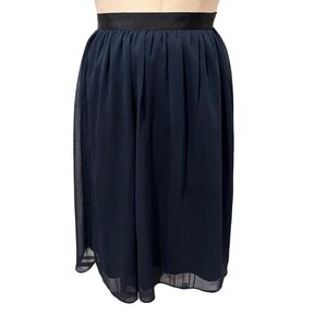 Chelsea28 Chiffon Skirt Pleated A-Line Midi Blue‎ women's  XS